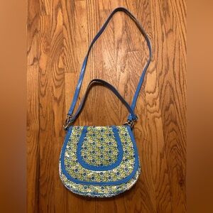 Vera Bradley Two For One Shoulder Bag FRILL ENGLISH Meadow Turquoise Yellow